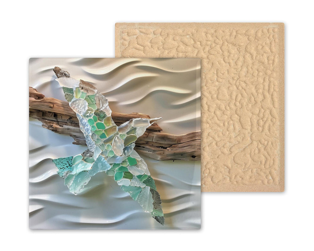 Sea Glass Bird Wall Art Ceramic Tile Outdoor Nautical Gift Coastal Decor Bird Lover Art Beach Home Gift Tile