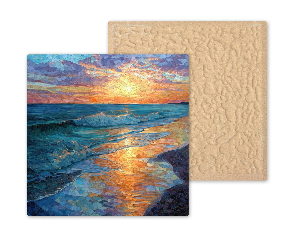 Cape Cod Wall Art Ceramic Tile Stained Glass Style Coastal Gift Beach Landscape Decor Place Identity