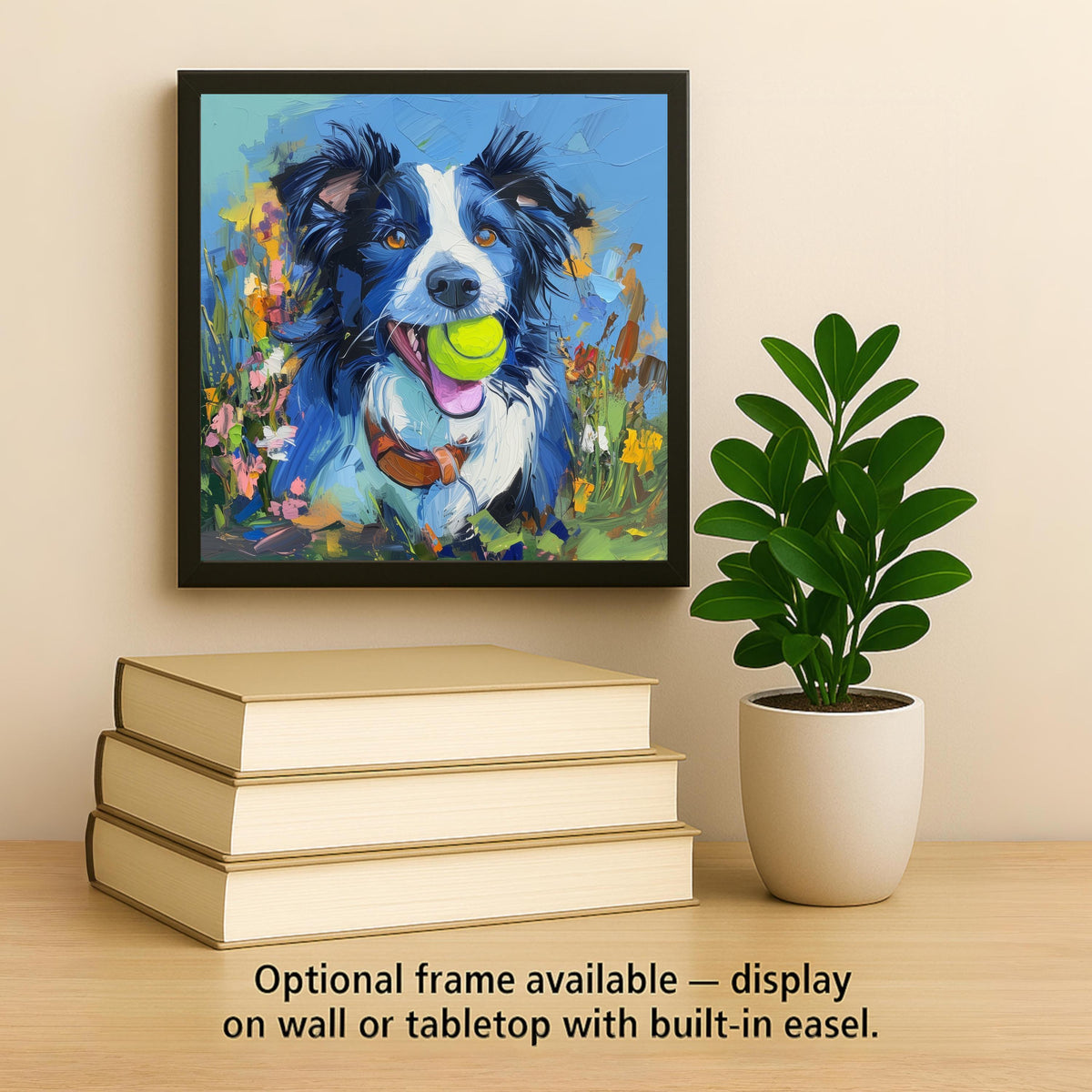 Border Collie Wall Art Ceramic Tile Dog Lover Gift Border Collie Memorial Gift Dog Breed Portrait Tile