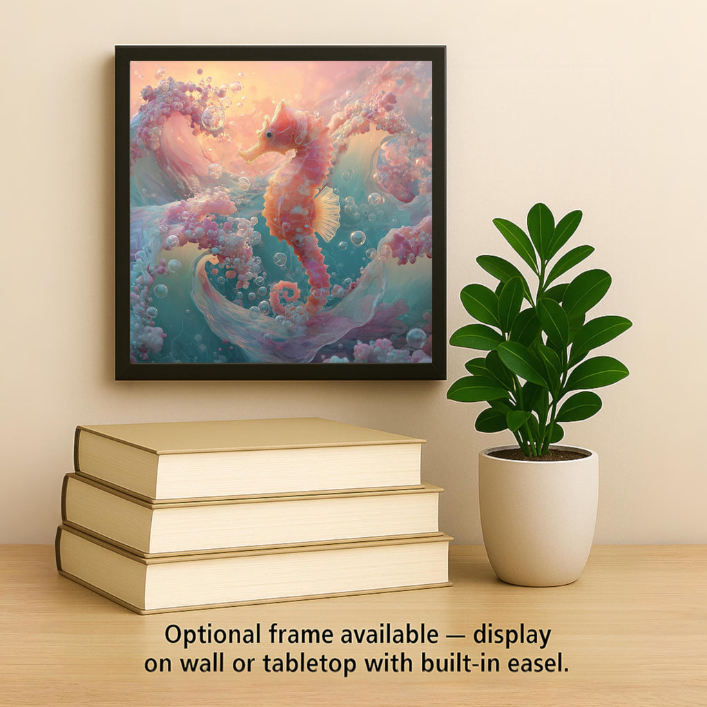 Seahorse Wall Art Ceramic Tile Stained Glass Style Coastal Beach Decor Ocean Bathroom Wall Decor Beach House Gift Accent Tile