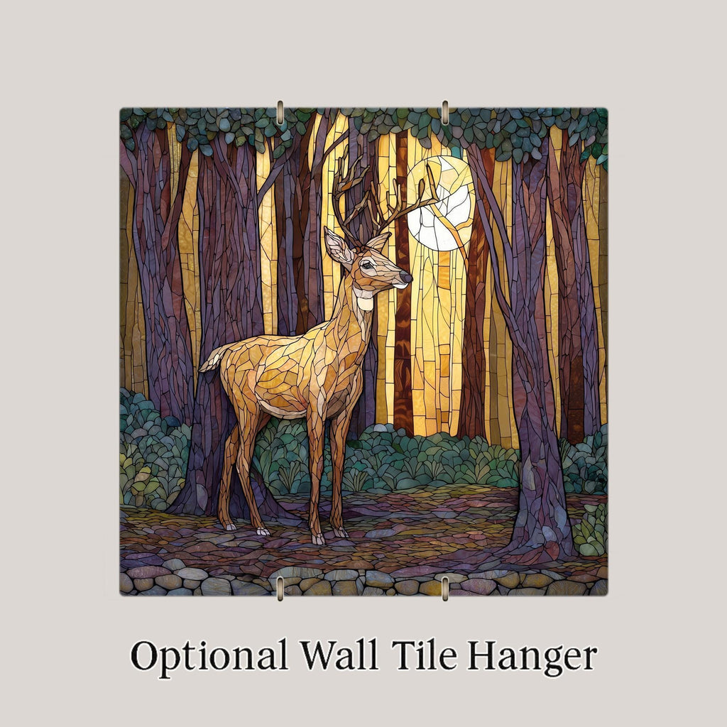 Deer Wall Art Ceramic Tile Forest Wildlife Decor Woodland Home Decor Nature Lover Gift