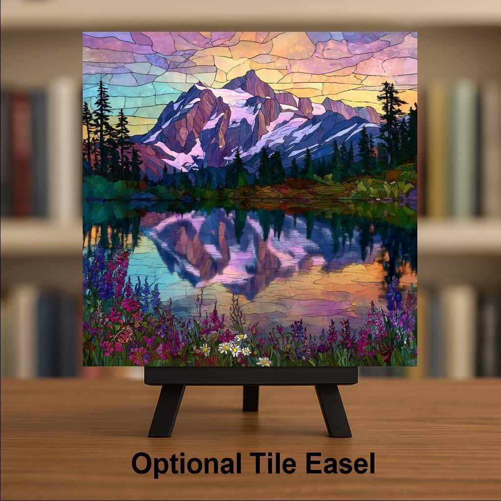 Mt Shuksan Wall Art Ceramic Tile Pacific Northwest Gift Washington Decor North Cascades Art PNW Gift Tile