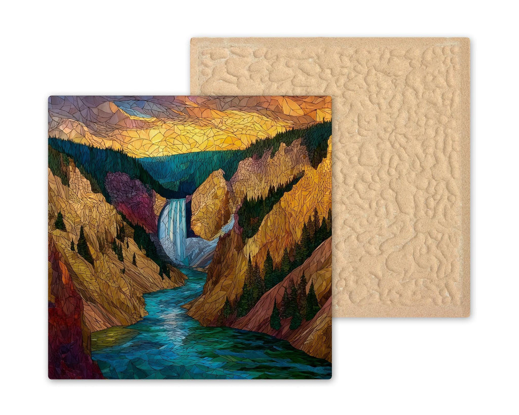 Yellowstone Falls Wall Art Ceramic Tile Wyoming Gift Waterfall Decor National Park Art Nature Lover Gift Tile
