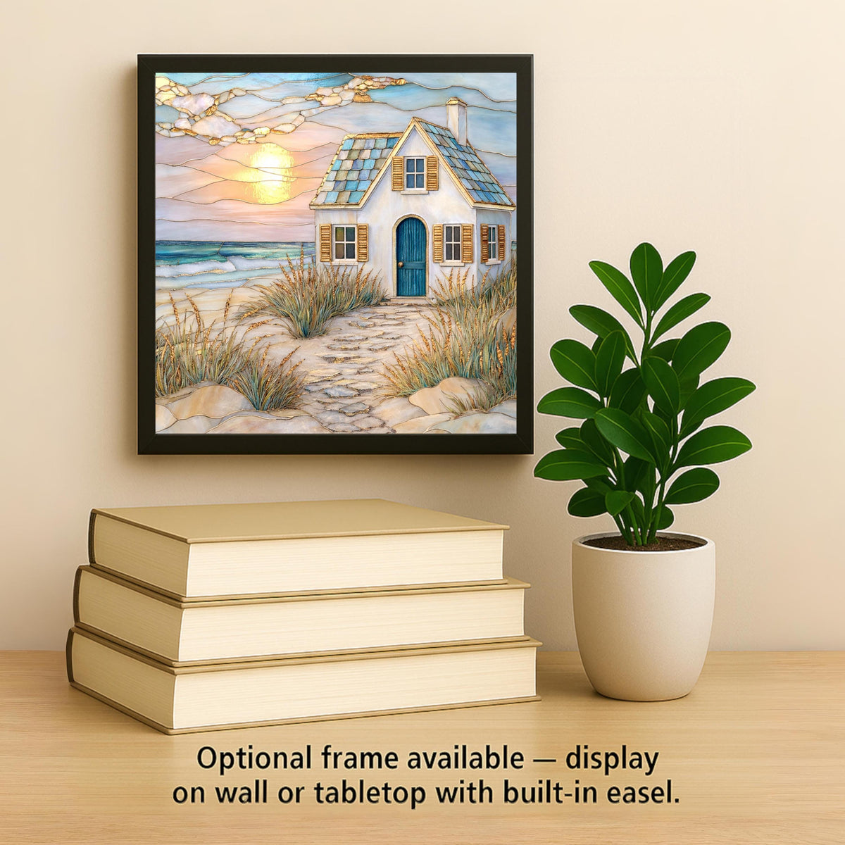Coastal Cottage Wall Art Ceramic Tile Beach House Sunset Ocean Decor Seaside Gift Anniversary Birthday Nature