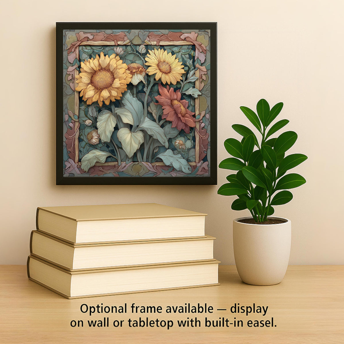 Sunflower Wall Art Ceramic Tile Botanical Garden Decor Floral Wall Decor Sunflower Lover Country Kitchen Gift Accent Tile