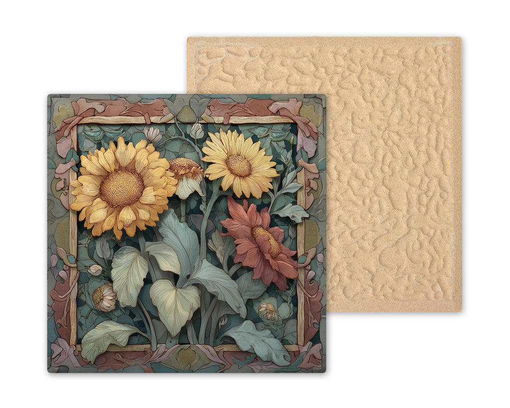 Sunflower Wall Art Ceramic Tile Botanical Garden Decor Floral Wall Decor Sunflower Lover Country Kitchen Gift Accent Tile