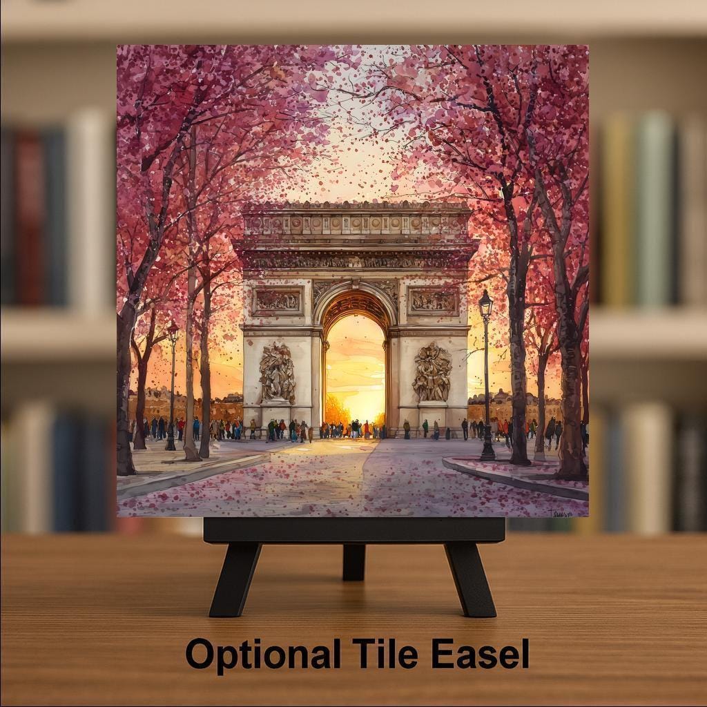 Arc de Triomphe Wall Art Ceramic Tile Paris Gift France Decor Romantic Travel Art Paris Lover Gift Tile