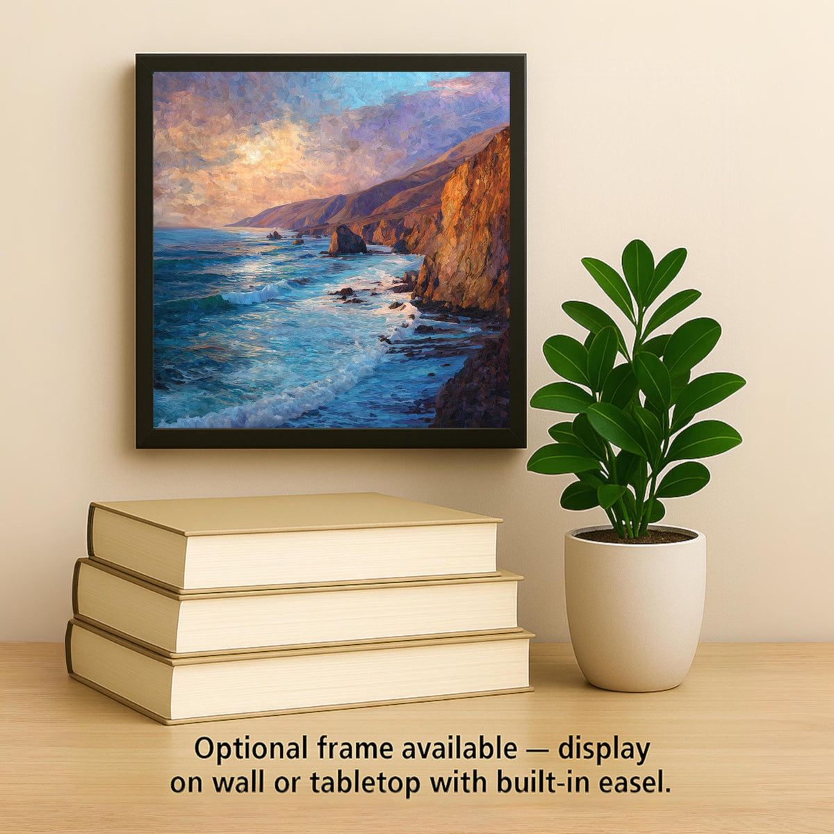 Big Sur Coastal Wall Art Ceramic Tile California Highway Gift Pacific Coast Decor Scenic Art Cliff Lover Tile