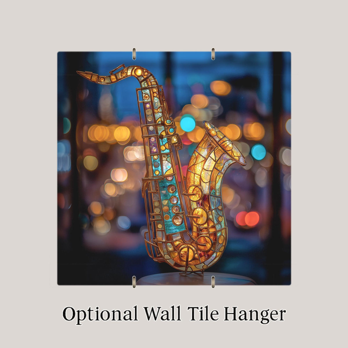 Saxophone Wall Art Ceramic Tile Music Lover Gift Art Nouveau Decor Jazz Music Art Musician Home Gift Tile
