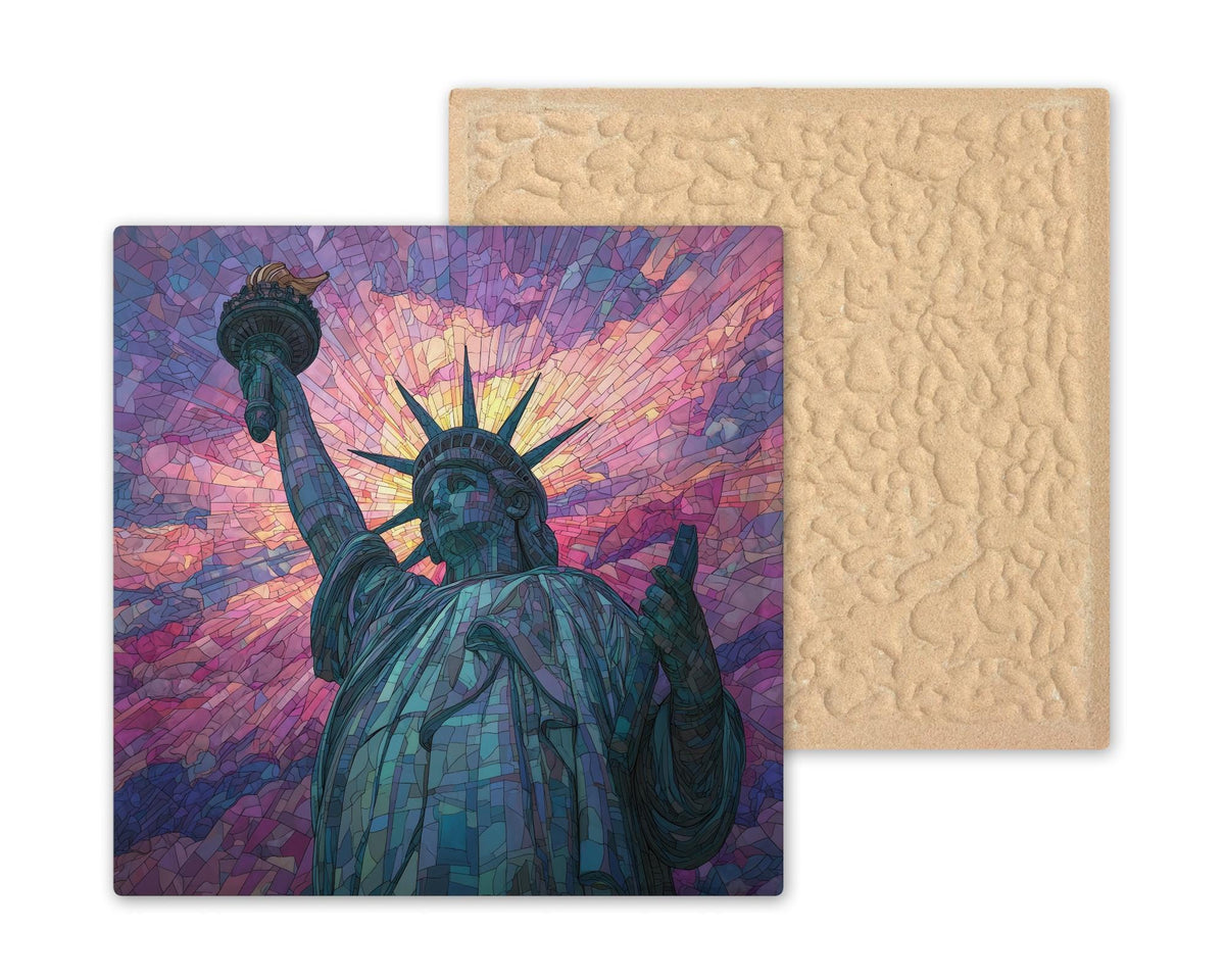 Statue of Liberty Wall Art Ceramic Tile New York Gift Patriotic Decor NYC Landmark Art Freedom Gift Tile