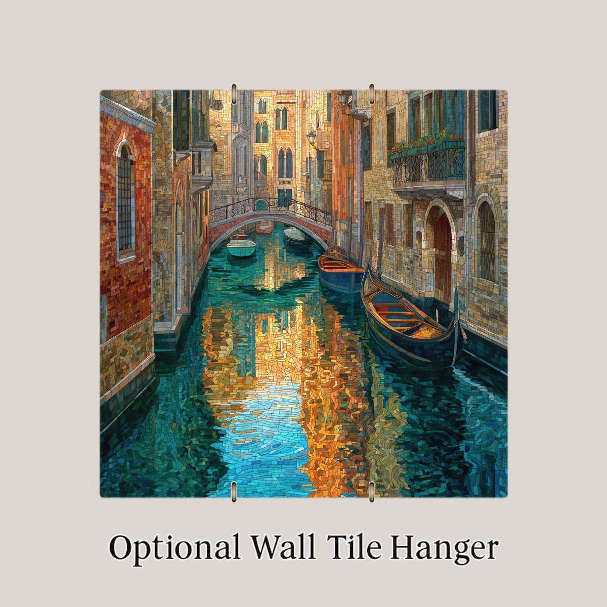 Venice Gondola Wall Art Ceramic Tile Italy Gift Venetian Canal Decor Italy Lover Art Travel Gift Tile
