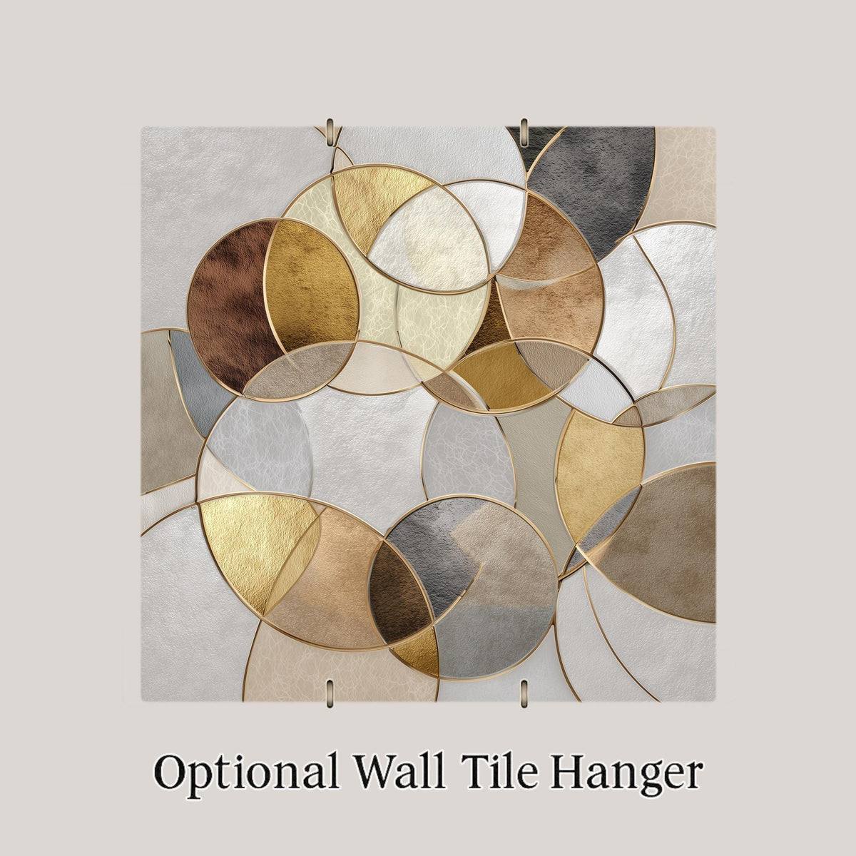Abstract Circles Stained Glass Style Ceramic Art Tile – Sacred Geometry Wall Decor, Zen Balance Spiritual Gift