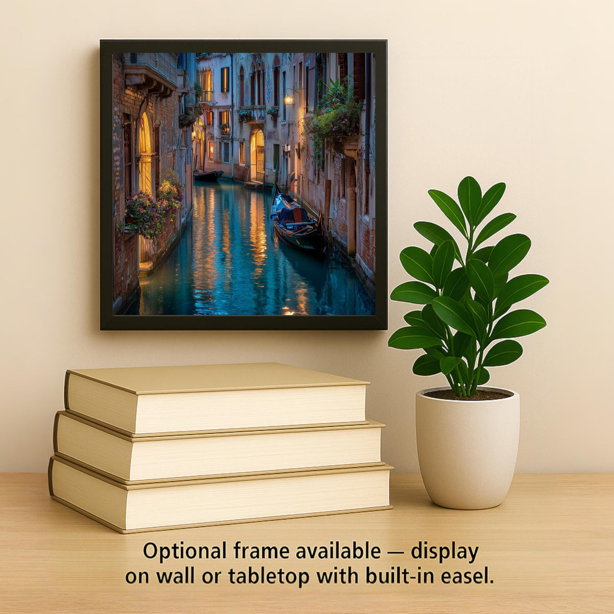 Venice Canal Night Wall Art Ceramic Tile Italy Gift Romantic Decor European Travel Art Venetian Gift Tile