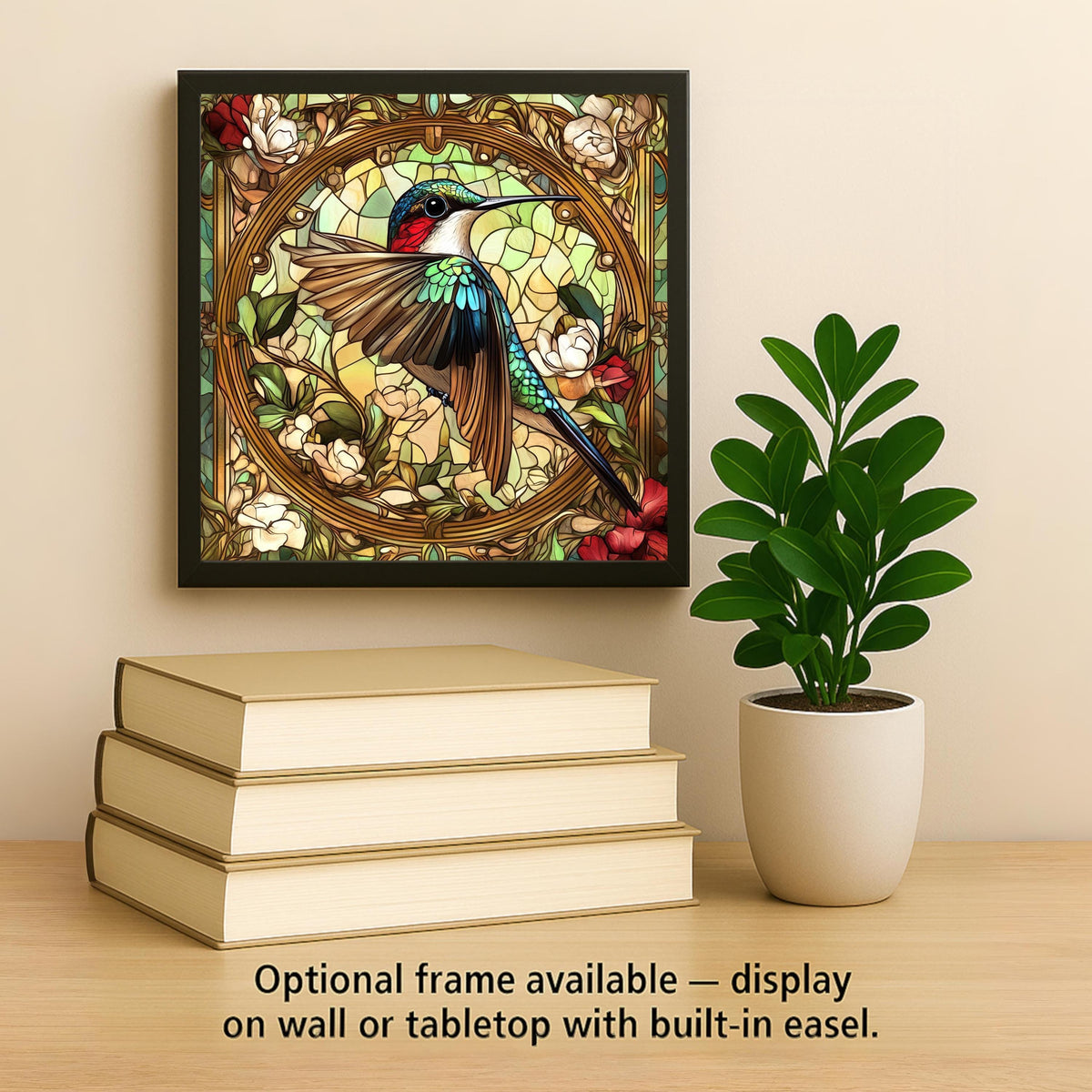 Hummingbird Ceramic Art Tile: Nature Wall Decor Bird Lover Gift Home Decor Wall Art Botanical Birdwatcher Garden Nature Art