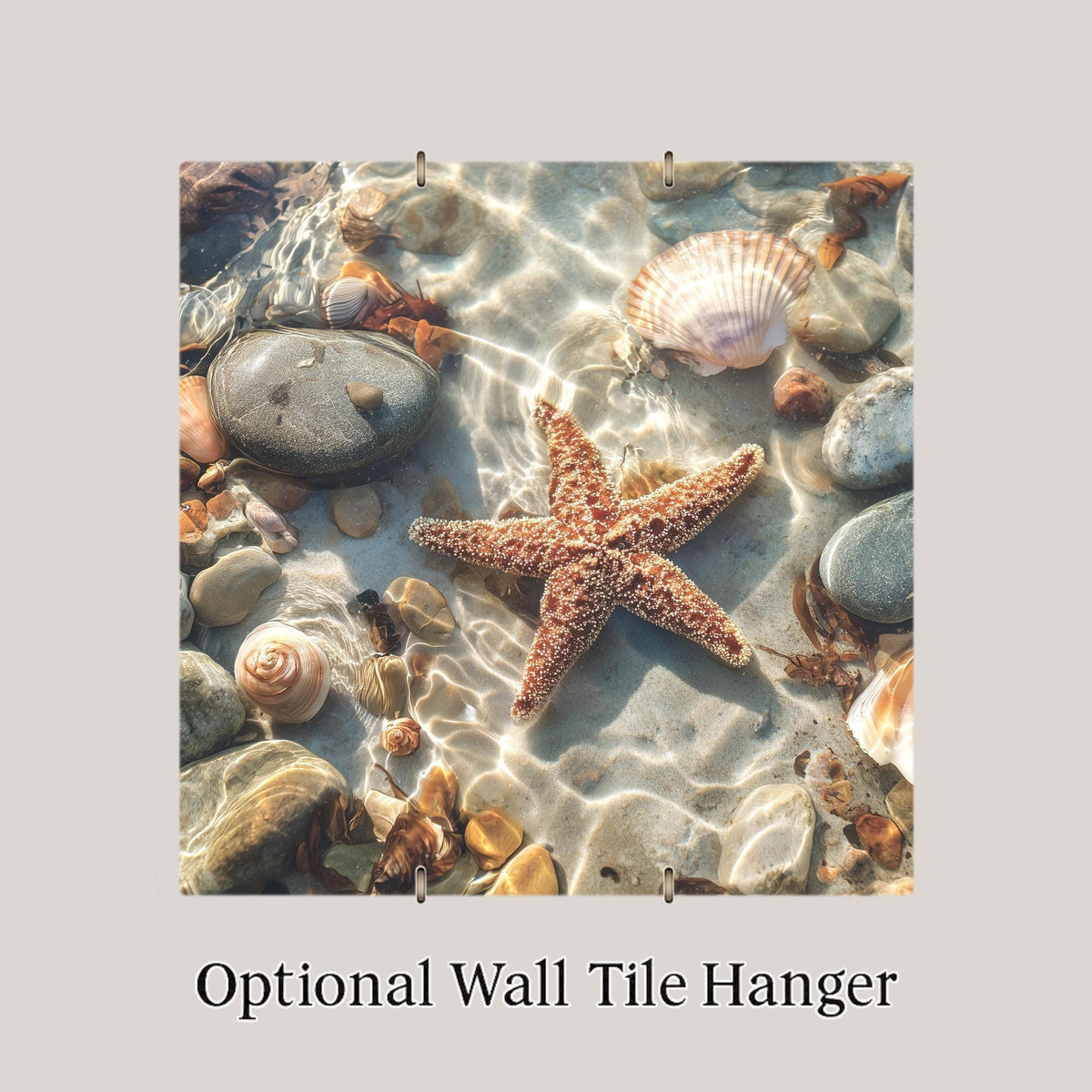 Tidepool Starfish Ceramic Art Tile – Coastal Beach Wall Decor, Nautical Ocean Sea Life Gift