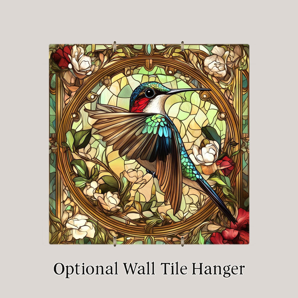 Hummingbird Ceramic Art Tile: Nature Wall Decor Bird Lover Gift Home Decor Wall Art Botanical Birdwatcher Garden Nature Art