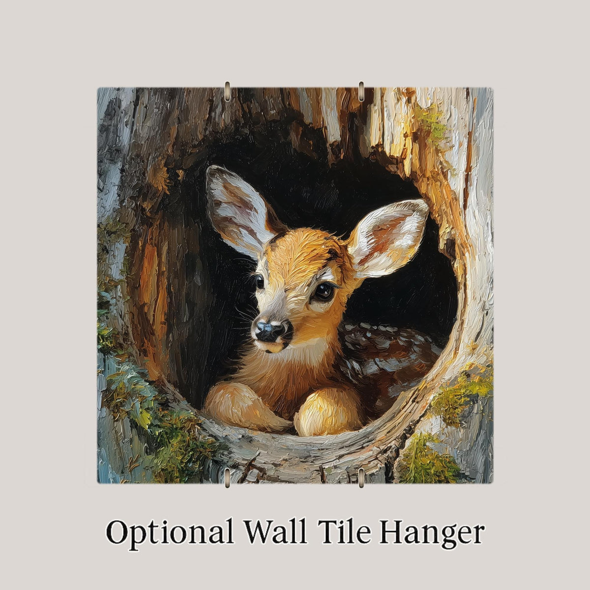 Fawn Wall Art Ceramic Tile Woodland Nursery Gift Baby Deer Decor Forest Animal Art Nature Lover Gift Tile
