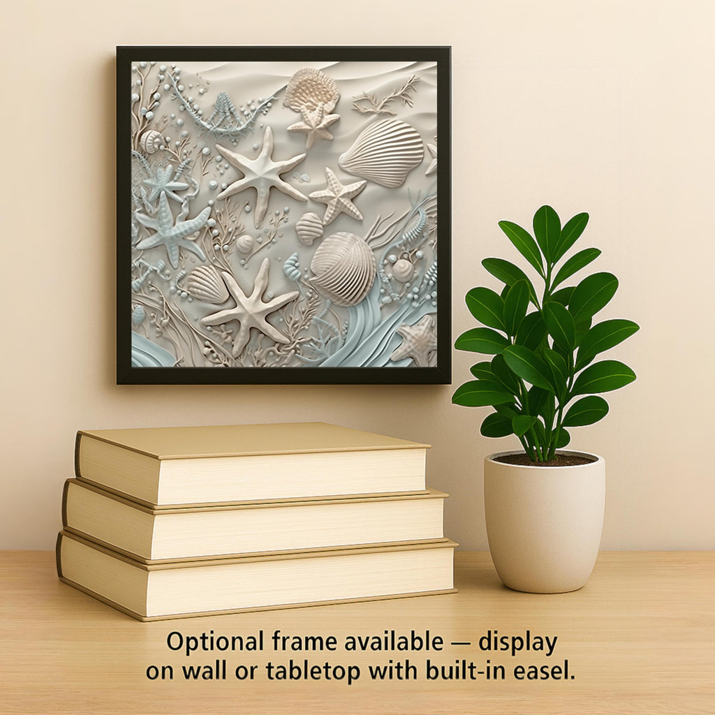 Starfish Wall Art Ceramic Tile Coastal Gift Beach House Decor 3D Effect Ocean Nature Art Seashell Gift