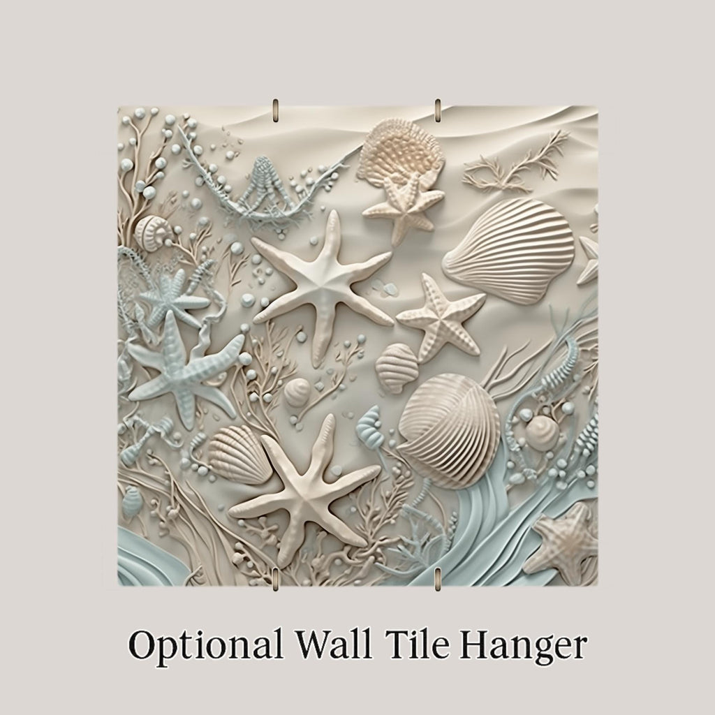 Starfish Wall Art Ceramic Tile Coastal Gift Beach House Decor 3D Effect Ocean Nature Art Seashell Gift