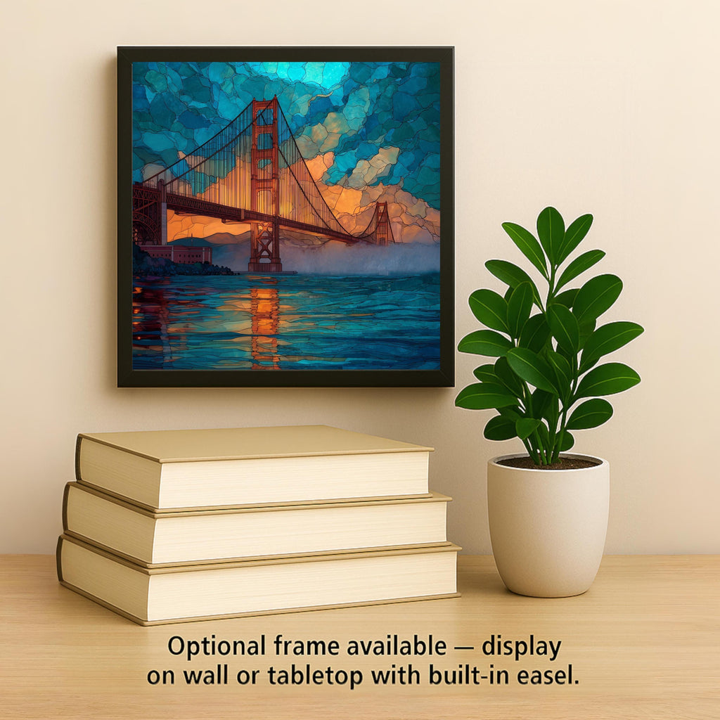 Golden Gate Bridge Wall Art Ceramic Tile San Francisco Gift California Landmark Decor Bay Area Art Gift Tile