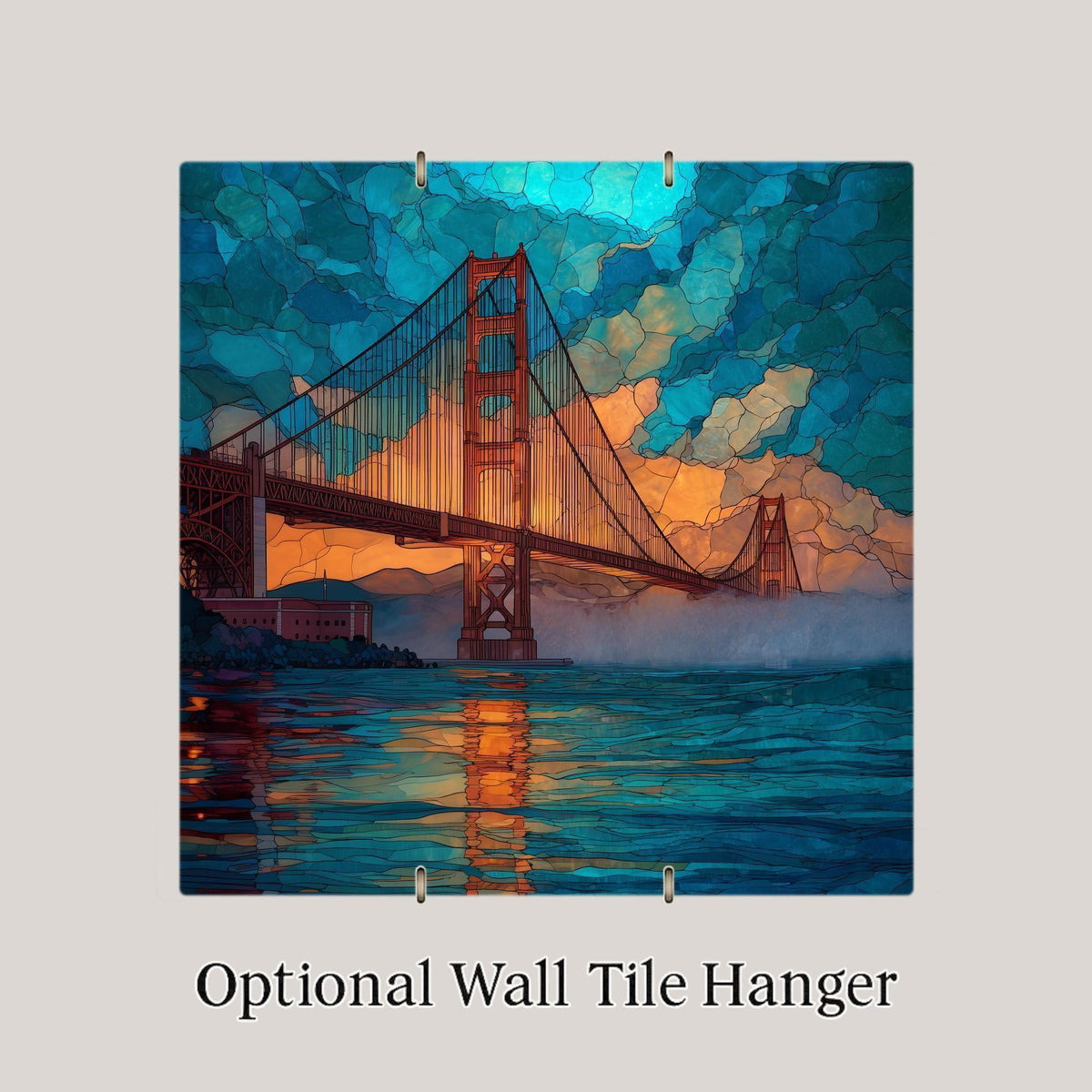 Golden Gate Bridge Wall Art Ceramic Tile San Francisco Gift California Landmark Decor Bay Area Art Gift Tile