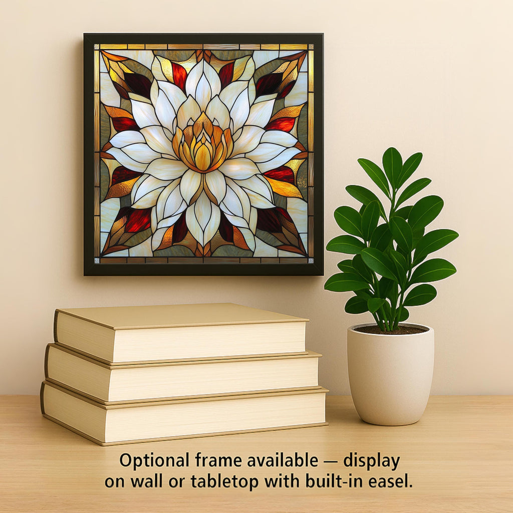 Lotus Flower Ceramic Art Tile: Nature Wall Decor Floral Home Decor Art Lover Gift Wall Art Buddhist Spiritual Zen Yoga Mindfulness Lotus Art