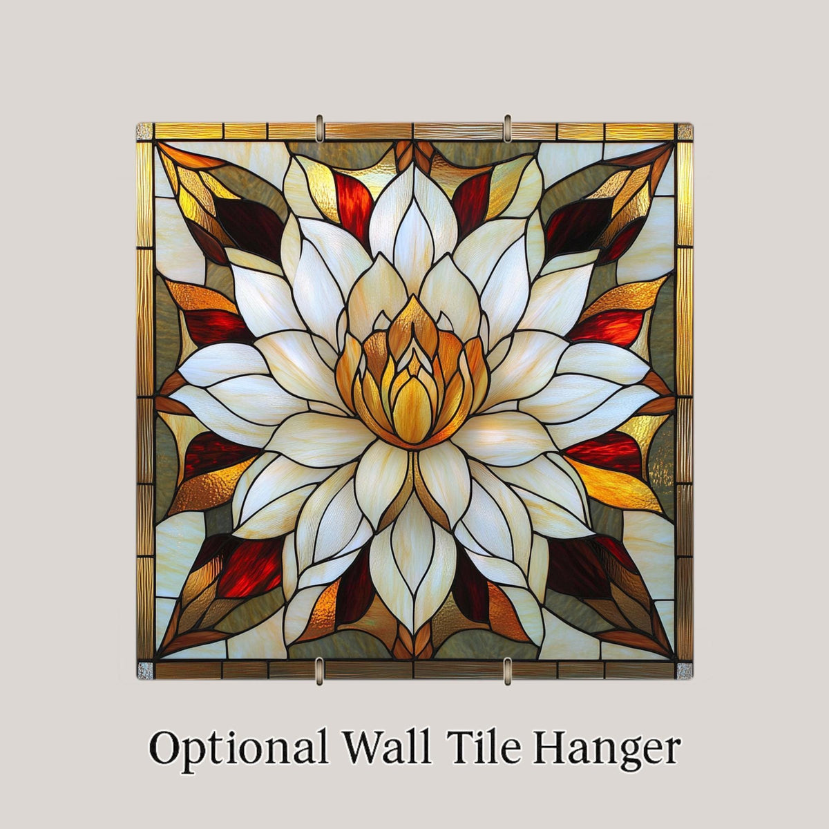 Lotus Flower Ceramic Art Tile: Nature Wall Decor Floral Home Decor Art Lover Gift Wall Art Buddhist Spiritual Zen Yoga Mindfulness Lotus Art