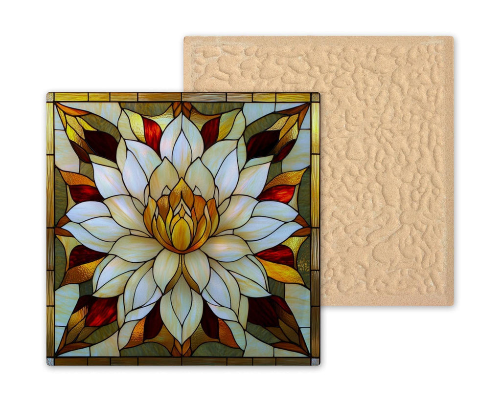 Lotus Flower Ceramic Art Tile: Nature Wall Decor Floral Home Decor Art Lover Gift Wall Art Buddhist Spiritual Zen Yoga Mindfulness Lotus Art