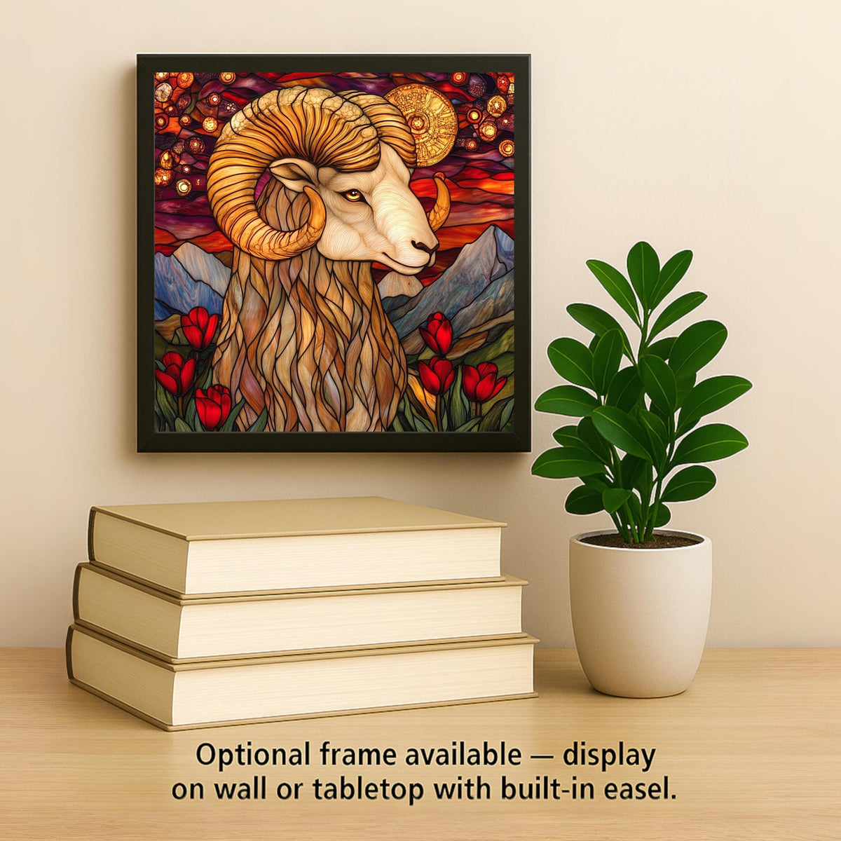 Aries Wall Art Ceramic Tile Zodiac Gift Aries Birthday Decor Ram Zodiac Tile Art