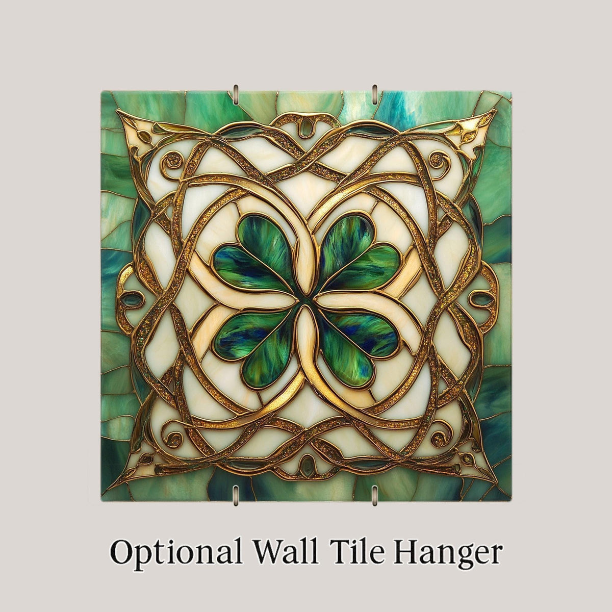 Celtic Shamrock Wall Art Ceramic Tile William Morris Gift Irish Heritage Decor Place Identity Art Nouveau Nature