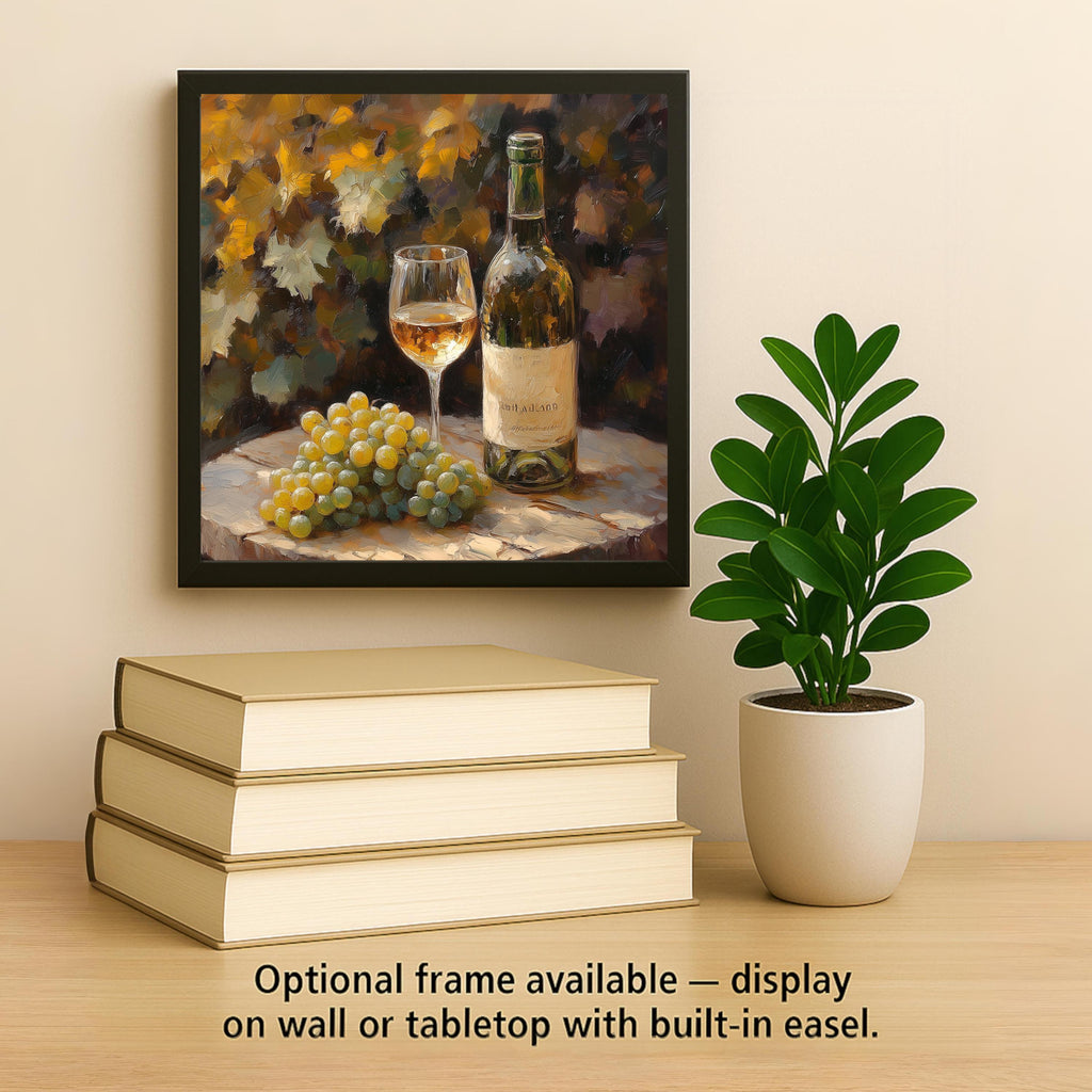 White Wine Wall Art Ceramic Tile Wine Lover Gift Kitchen Decor Vineyard Art Housewarming Gift Wine Tile