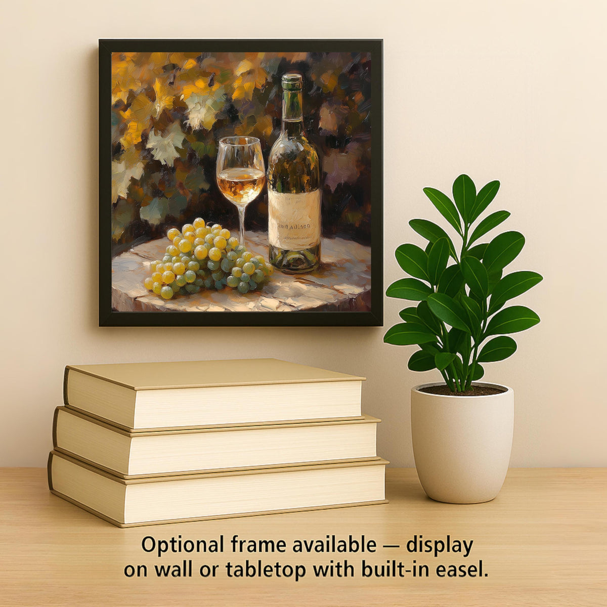 White Wine Wall Art Ceramic Tile Wine Lover Gift Kitchen Decor Vineyard Art Housewarming Gift Wine Tile