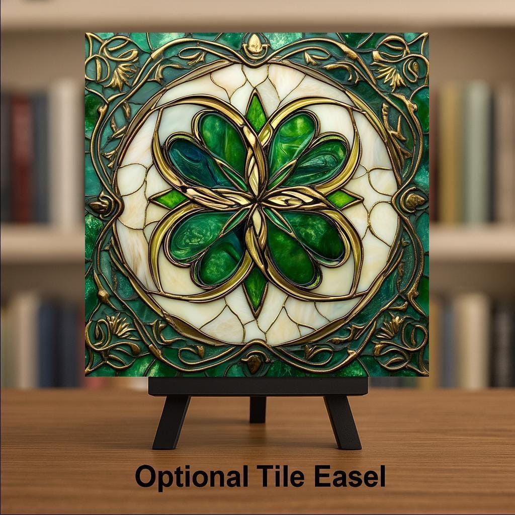 Celtic Shamrock Wall Art Ceramic Tile Irish Gift St Patricks Day Decor Place Identity Irish Heritage Nature Art