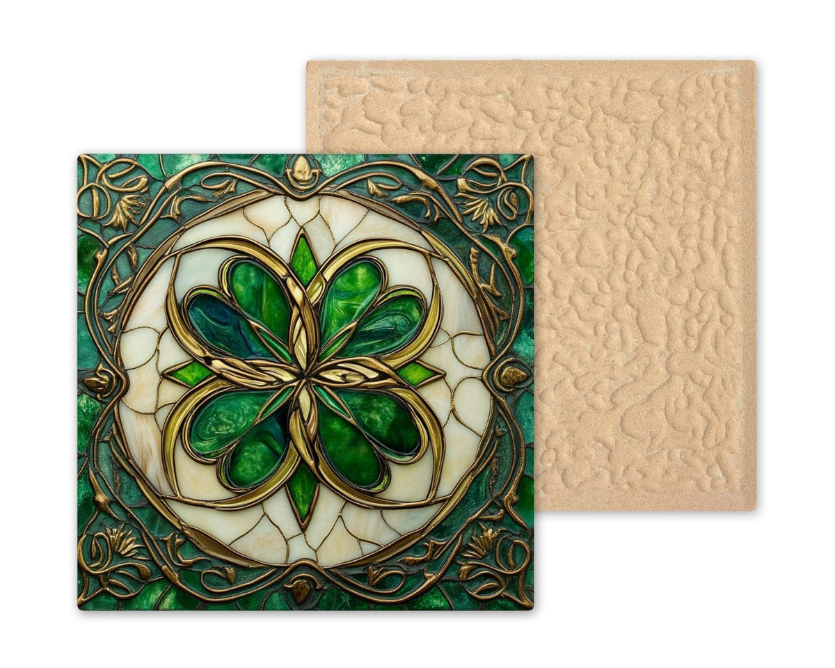 Celtic Shamrock Wall Art Ceramic Tile Irish Gift St Patricks Day Decor Place Identity Irish Heritage Nature Art
