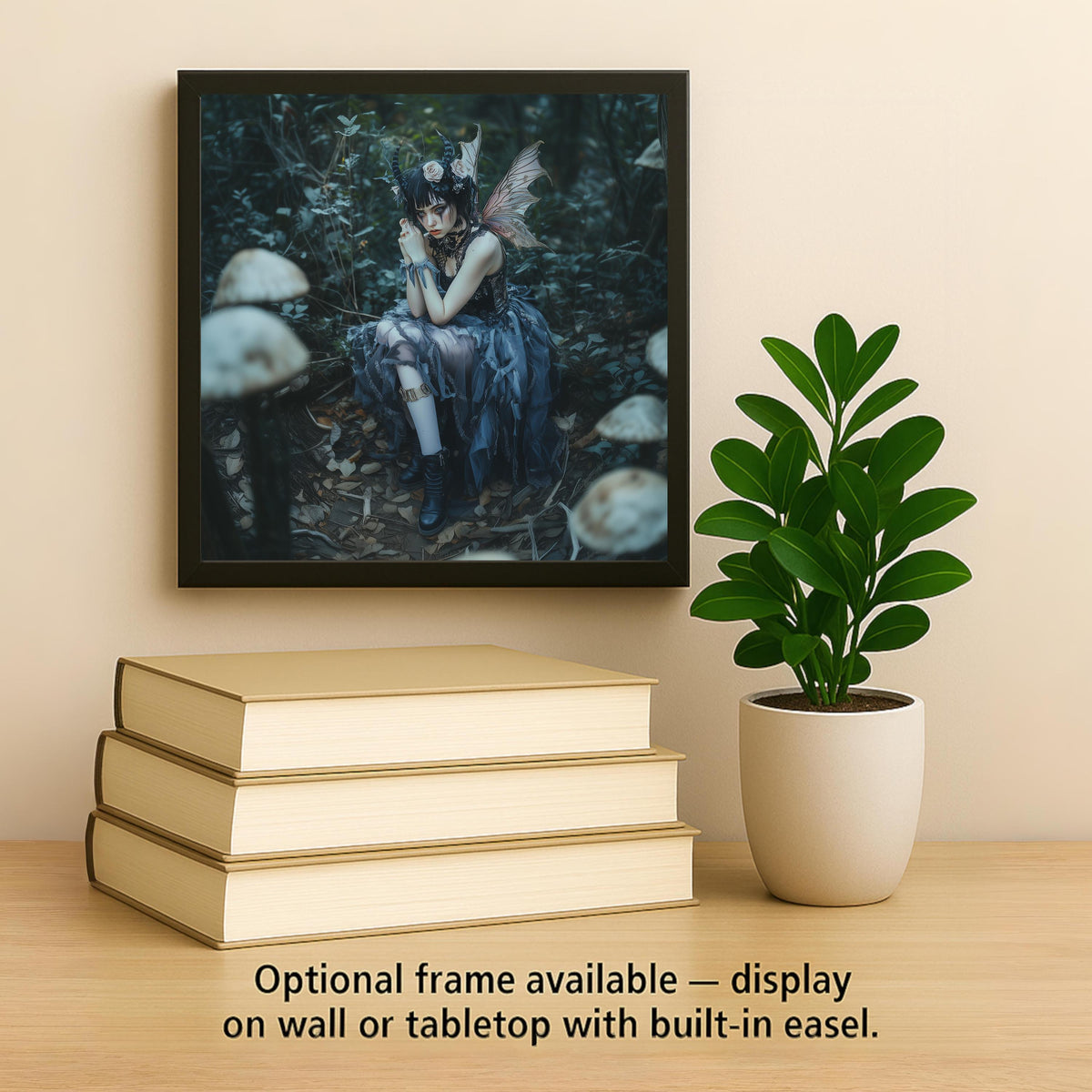 Gothic Fairy Wall Art Ceramic Tile Dark Fantasy Gift Witchy Decor Gothic Home Gift Dark Forest Art Tile