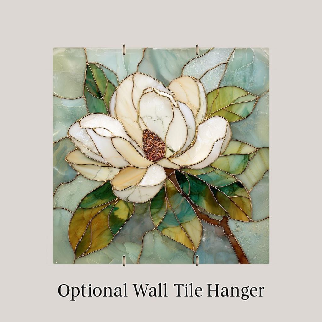 Magnolia Flower Wall Art Ceramic Tile Southern Magnolia Decor Floral Wall Decor Home Decor
