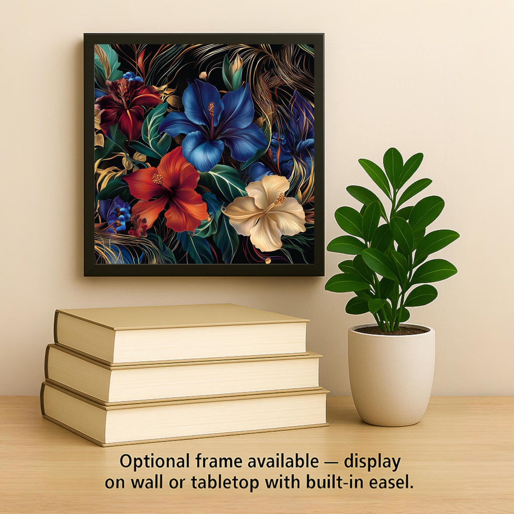 Floral Ceramic Art Tile – Art Nouveau Style, William Morris, Baroque Botanical Gift, Flower Lover Nature Art