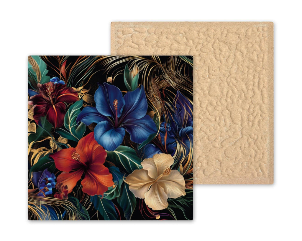 Floral Ceramic Art Tile – Art Nouveau Style, William Morris, Baroque Botanical Gift, Flower Lover Nature Art