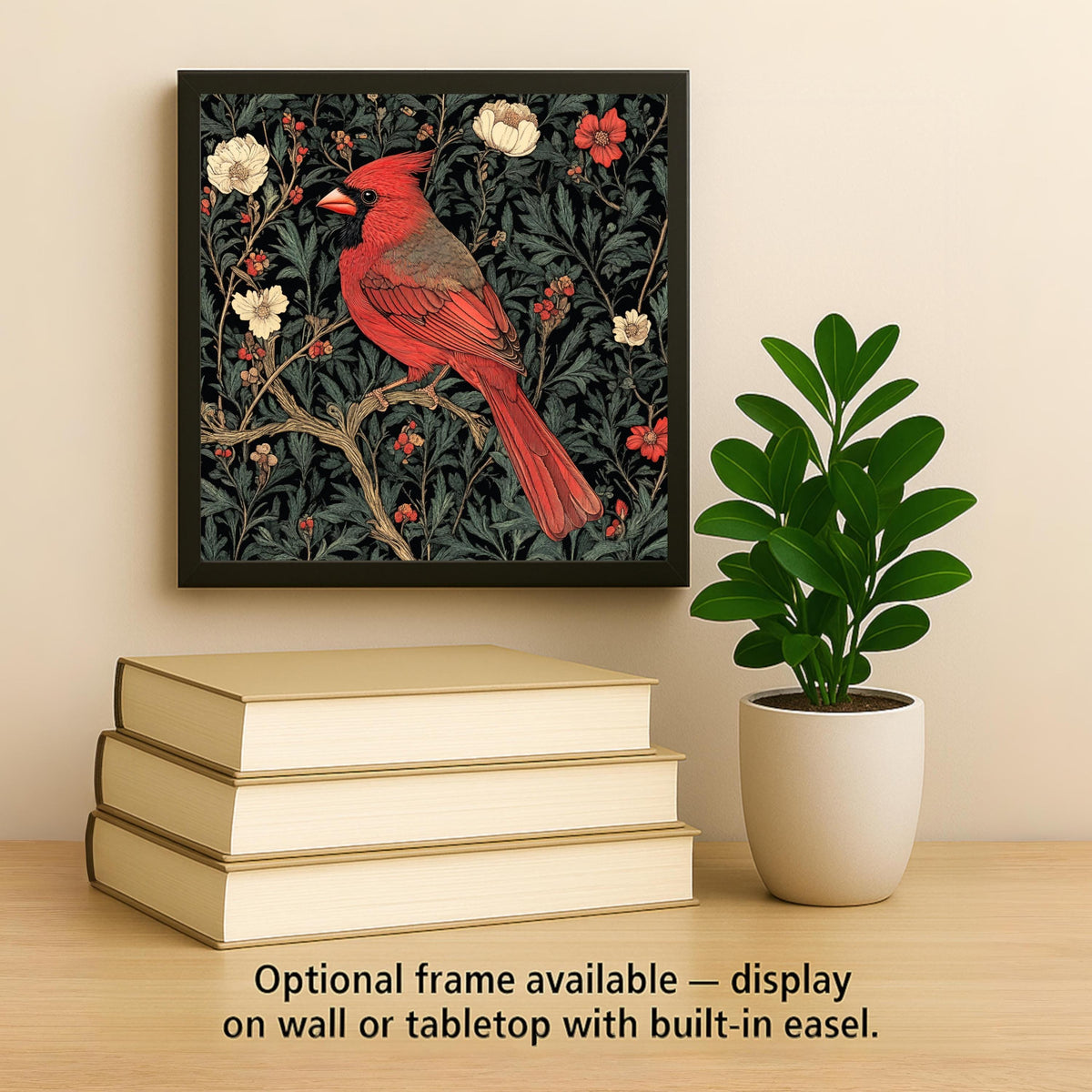 Cardinal William Morris Ceramic Art Tile: Memorial Keepsake Sympathy Gift Remembrance Home Decor Wall Art