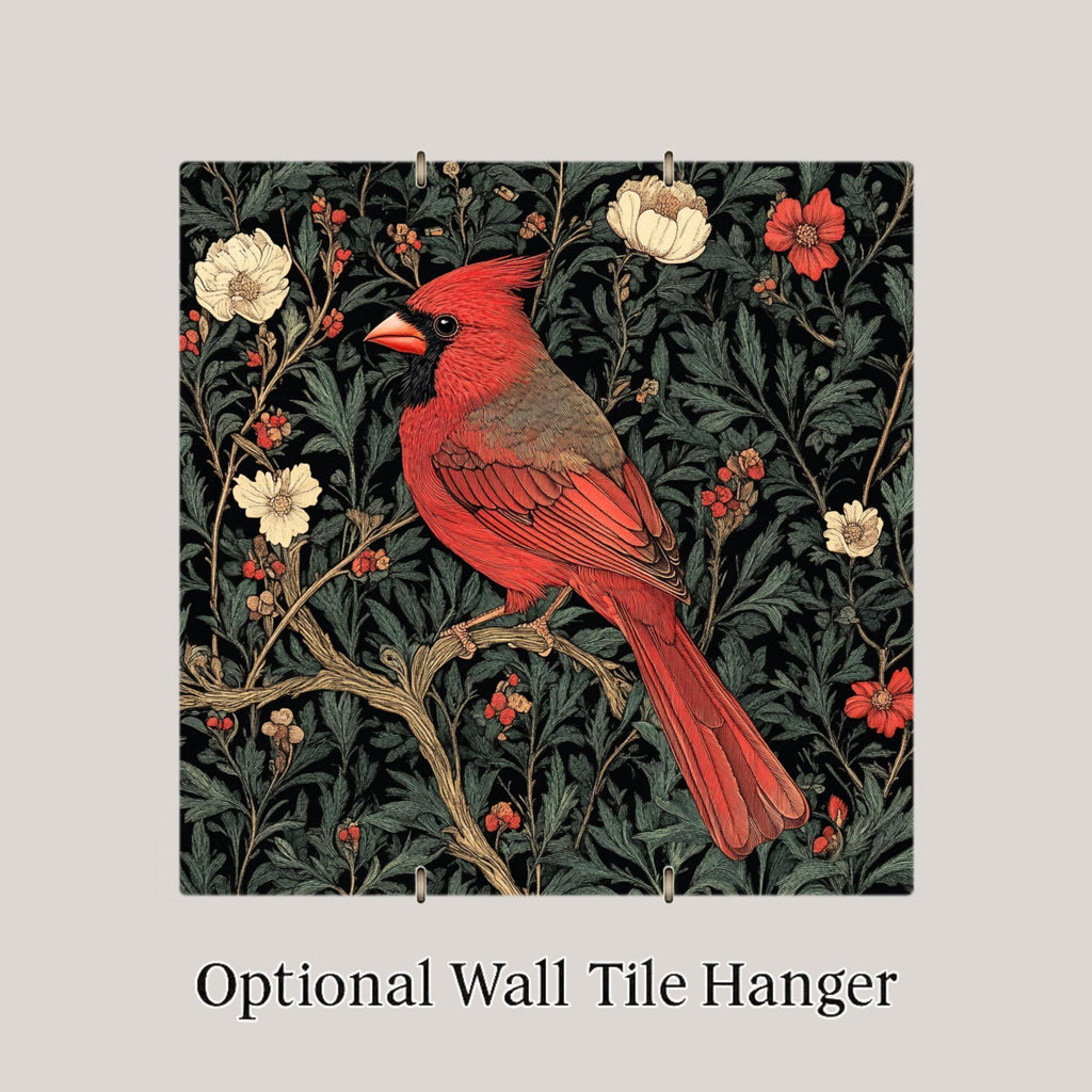 Cardinal William Morris Ceramic Art Tile: Memorial Keepsake Sympathy Gift Remembrance Home Decor Wall Art