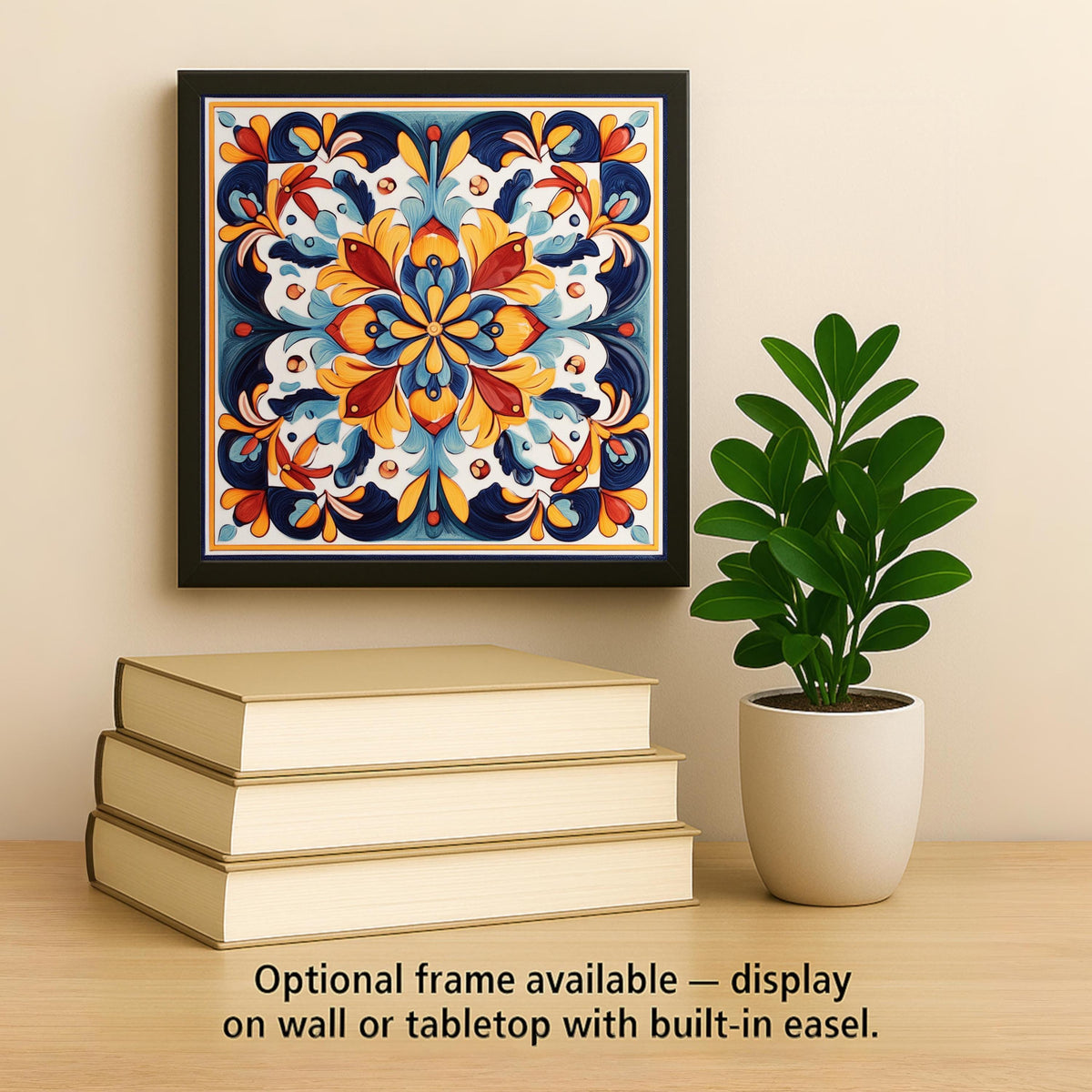 Talavera Wall Art Ceramic Tile Mexican Folk Art Decor Floral Mandala Kitchen Home Decor Colorful Southwestern Nature Art