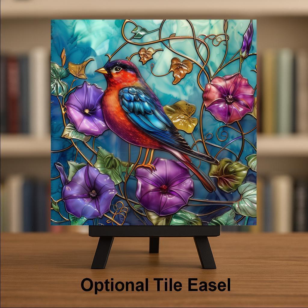 Red Robin Wall Art Ceramic Tile Bird Lover Gift Robin Decor Garden Gift Christmas Robin Art Tile
