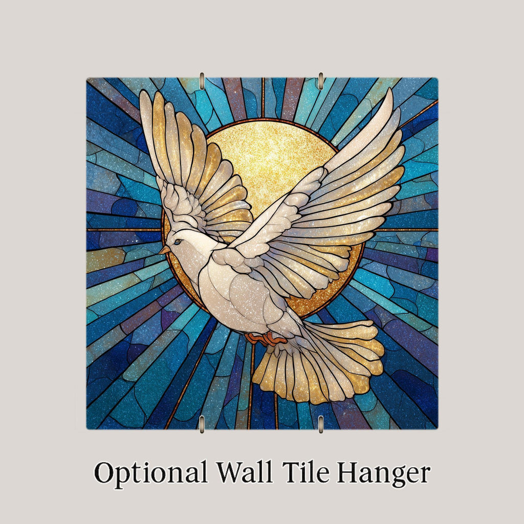Dove Wall Art Ceramic Tile Stained Glass Style Christian Home Decor Peace Mosaic Style Spiritual Gift