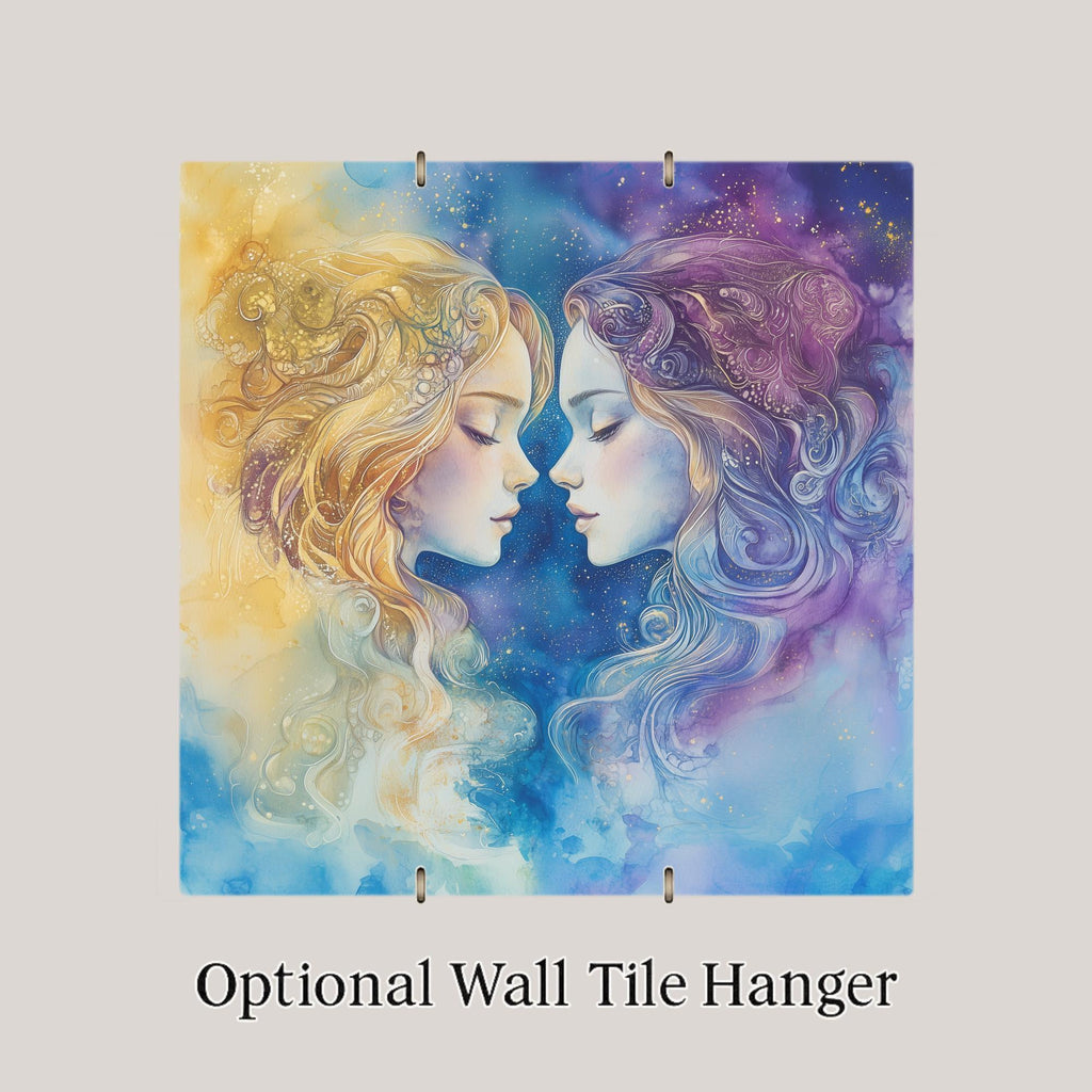 Gemini Wall Art Ceramic Tile Zodiac Gift Gemini Birthday Decor Astrology Tile Art