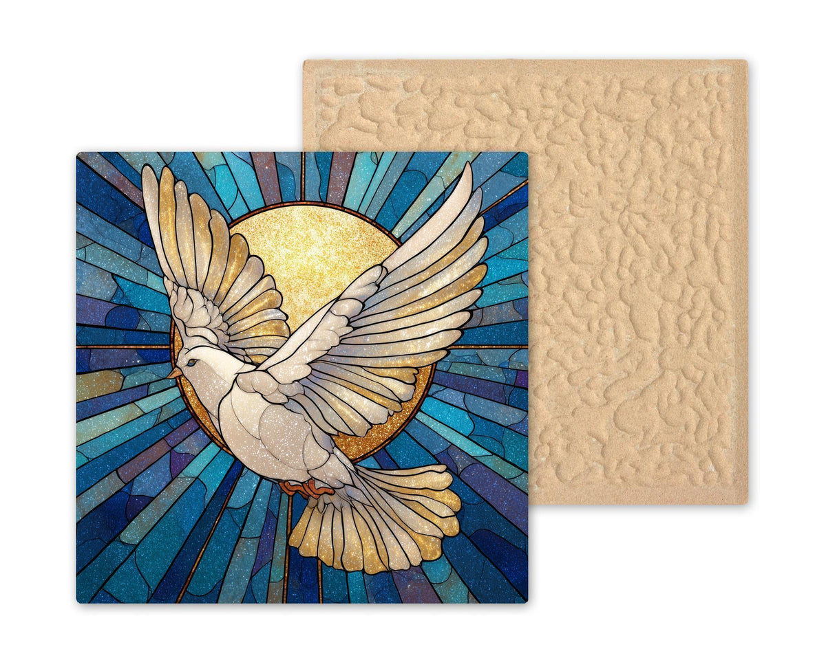 Dove Wall Art Ceramic Tile Stained Glass Style Christian Home Decor Peace Mosaic Style Spiritual Gift