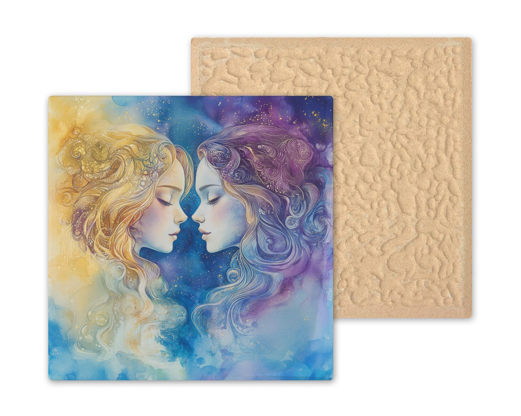 Gemini Wall Art Ceramic Tile Zodiac Gift Gemini Birthday Decor Astrology Tile Art