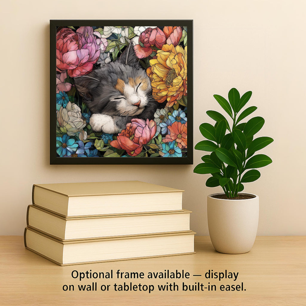 Sleeping Kitten Wall Art Ceramic Tile Cat Lover Gift Cottagecore Cat Decor Kitten Art Housewarming Cat Tile
