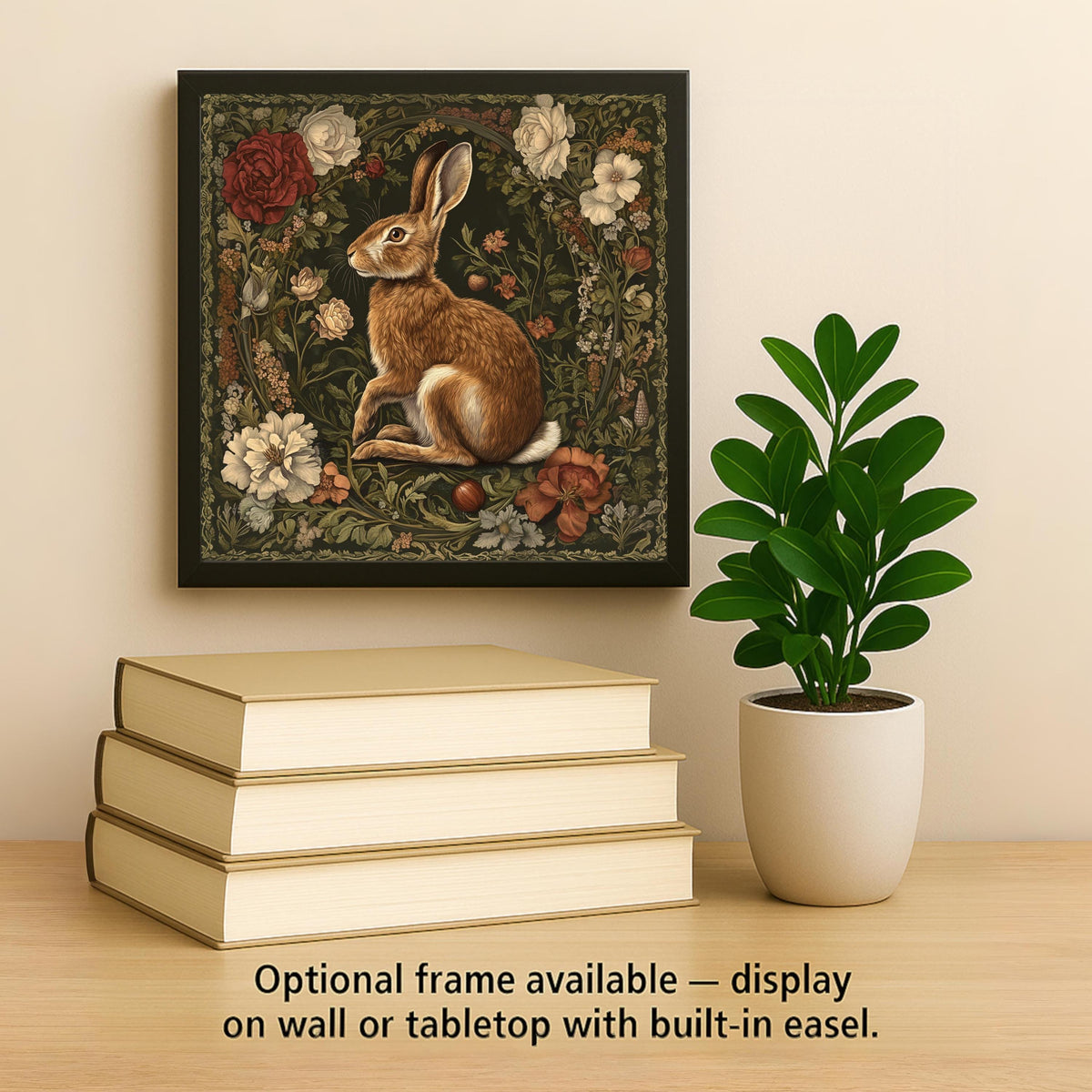 Hare William Morris Ceramic Art Tile: Cabin Wall Decor Nature Lover Gift Woodland Home Decor Wall Art