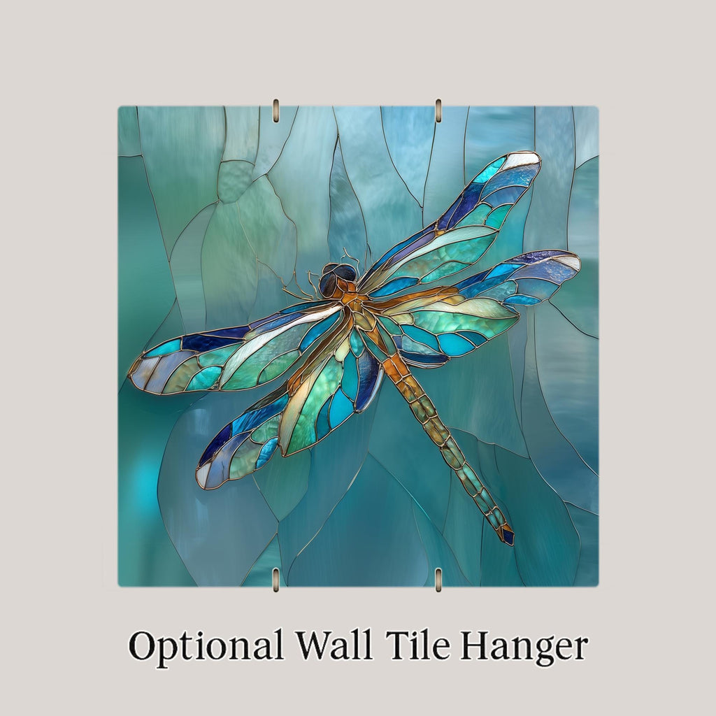 Dragonfly Memorial Gift Ceramic Tile Wall Art Garden Decor Nature Lover Gift Teal Blue Zen Home Decor