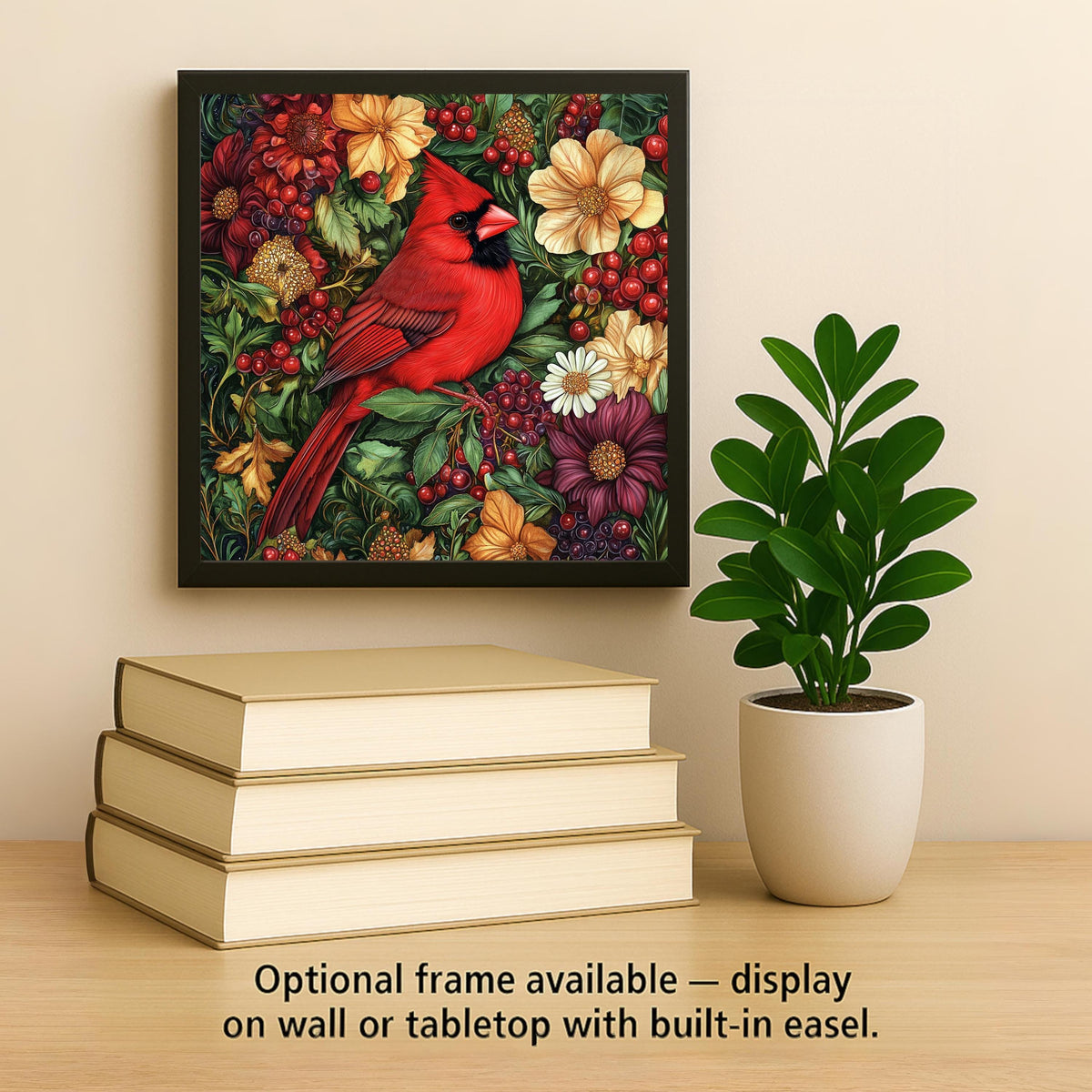 Cardinal Ceramic Art Tile: Memorial Keepsake Sympathy Gift Remembrance Home Decor Wall Art